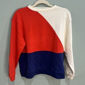 ROSEANNA Color Block Sweatshirt Cream Red Navy‎ Long Sleeve Crewneck Size S
